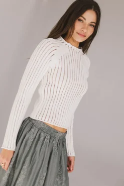 Bohme Ruby Striped Sheer Sweater in