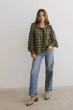 Bohme Rue Plaid Button Up in Hunter Green