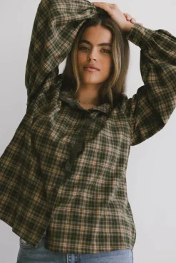 Bohme Rue Plaid Button Up in Hunter Green
