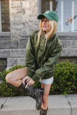 Bohme Rylee Satin Bomber Jacket in