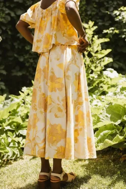 Bohme Saffron Floral Midi Skirt