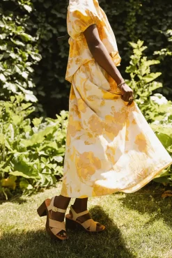 Bohme Saffron Floral Midi Skirt