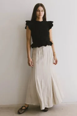 Bohme Shelly Ruffled Sweater Top in
