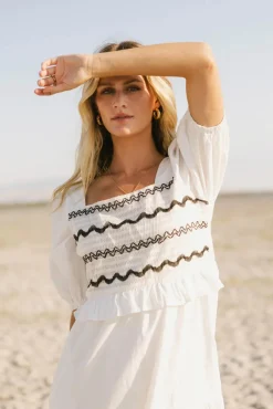Bohme Sinead Smocked Back Midi Dress