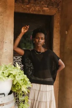 Bohme Soraya Sheer Sweater Top in - FINAL SALE