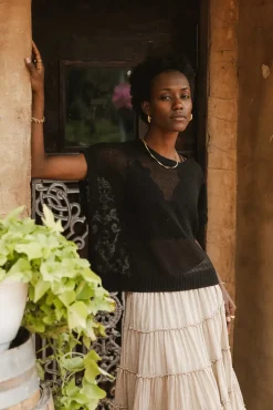 Bohme Soraya Sheer Sweater Top in - FINAL SALE