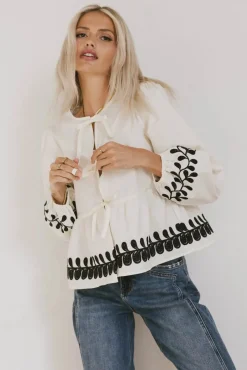 Bohme Stariana Embroidered Tie Blouse in