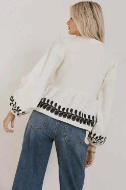 Bohme Stariana Embroidered Tie Blouse in