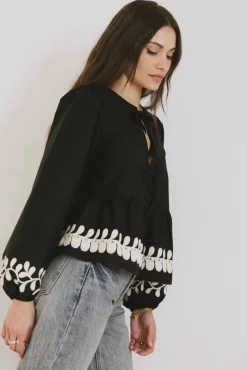 Bohme Stariana Embroidered Tie Blouse in