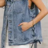 Bohme Stephie Lace Up Denim Vest