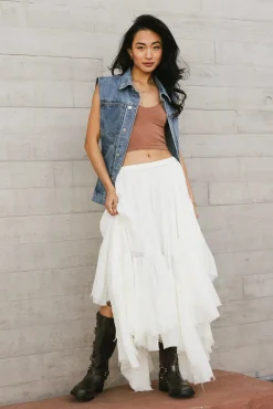 Bohme Stephie Lace Up Denim Vest