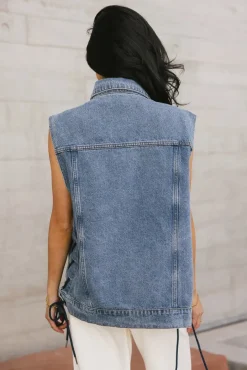 Bohme Stephie Lace Up Denim Vest