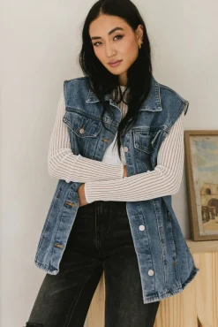 Bohme Taylor Denim Vest in Medium Wash