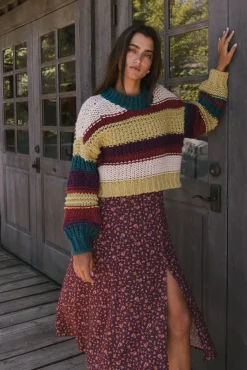 Bohme Tennyson Striped Sweater in Green