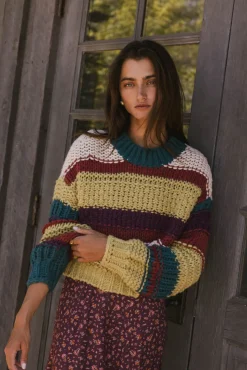 Bohme Tennyson Striped Sweater in Green