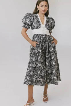 Bohme The Flora and Fauna Midi Dress