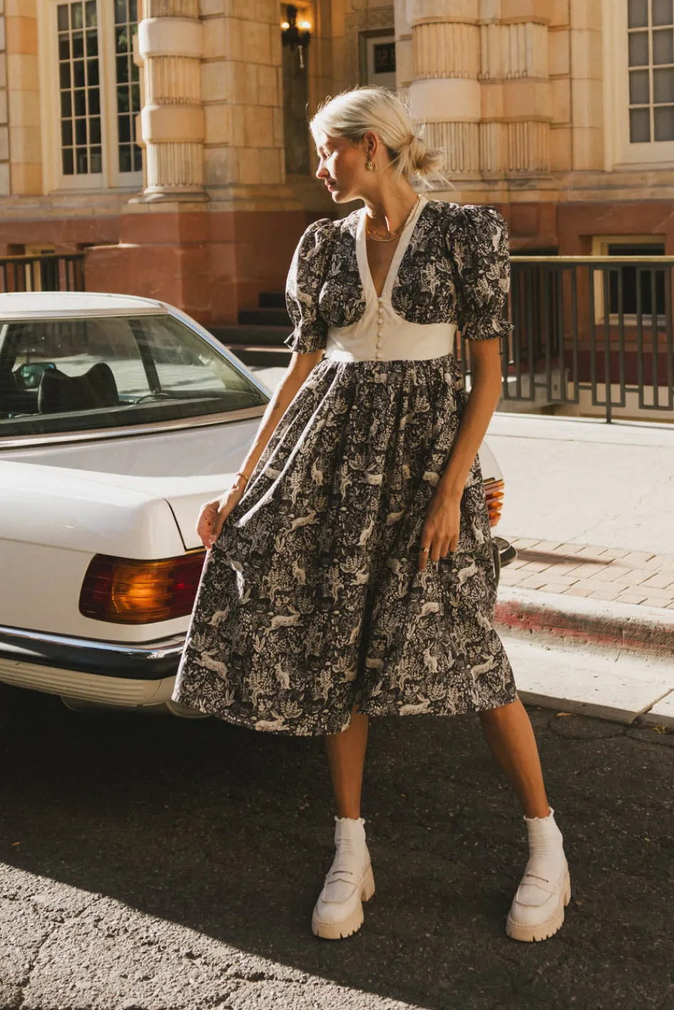 Bohme The Flora and Fauna Midi Dress