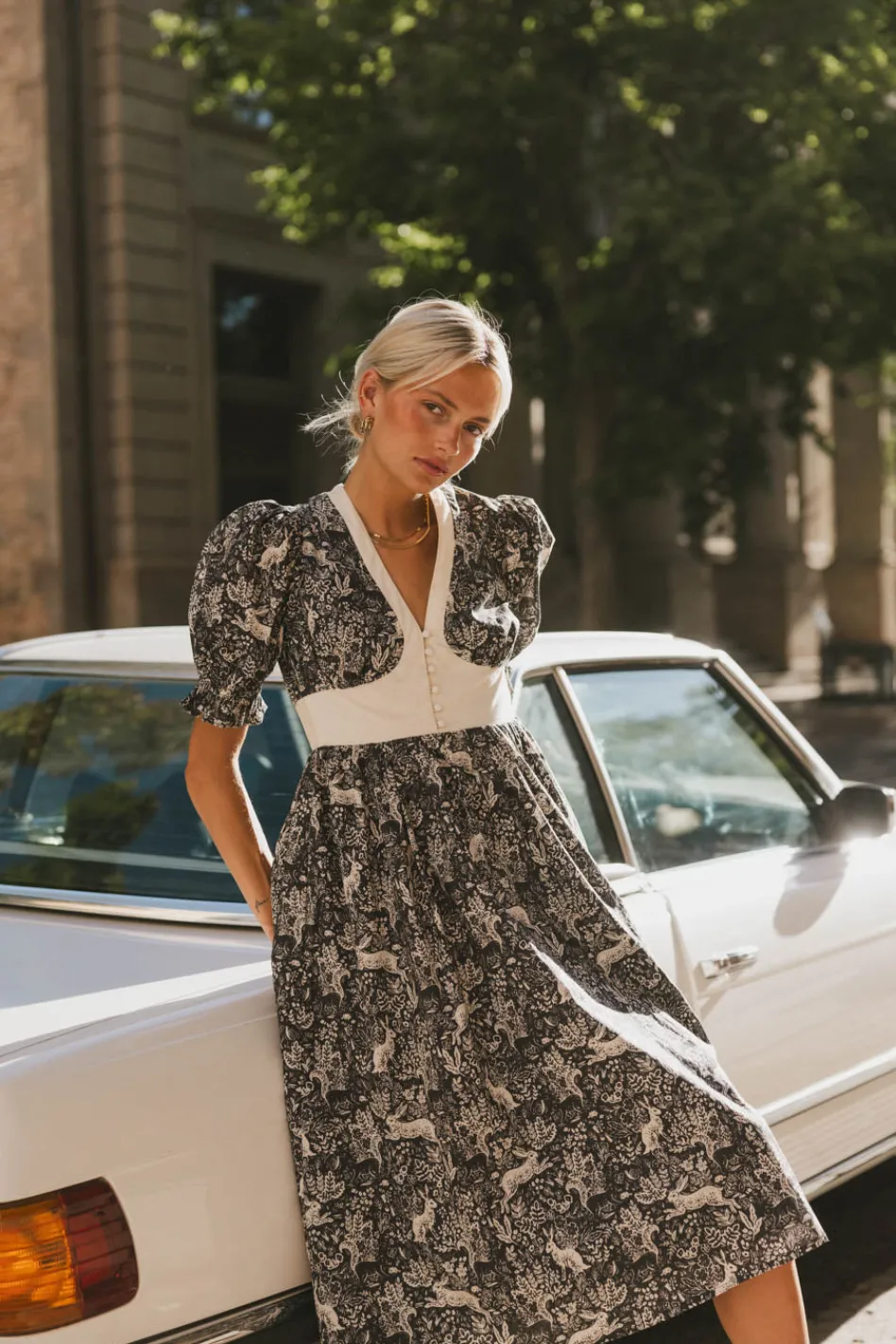 Bohme The Flora and Fauna Midi Dress