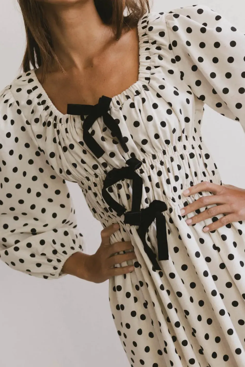 Bohme The Velveteen Bow Midi Dress