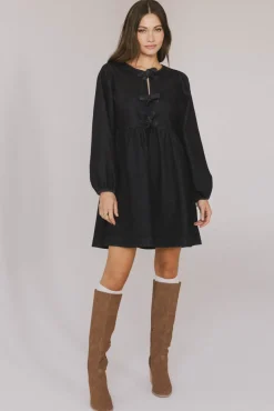 Bohme Tyler Peplum Mini Dress in Dark Wash