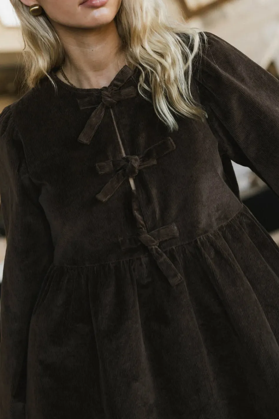 Bohme Tyler Peplum Mini Dress in Corduroy