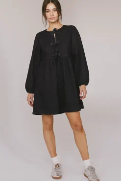 Bohme Tyler Peplum Mini Dress in Dark Wash