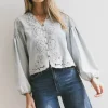 Bohme Violet Embroidered Blouse in