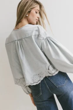 Bohme Violet Embroidered Blouse in