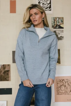 Bohme Violet Quarter Zip Sweater in