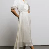 Bohme V-Neck Satin Midi Dress in