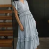 Bohme Willa Ruffle Dress in Light Blue
