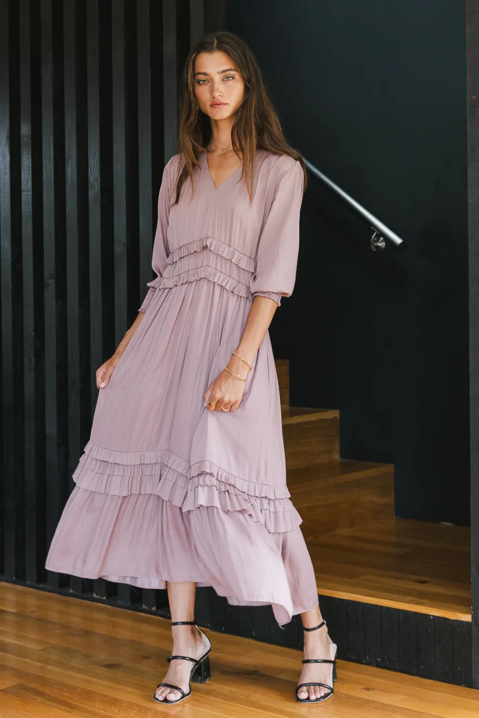 Bohme Willa Sleeved Ruffle Dress in
