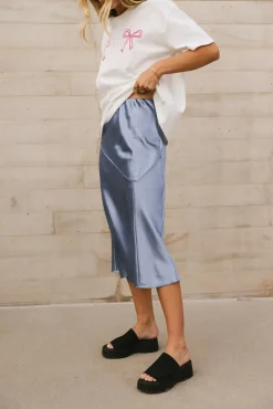 Bohme Zada Midi Skirt in Slate Blue