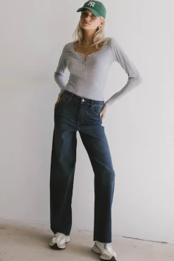 Bohme Zela Ribbed Top in Heather Grey