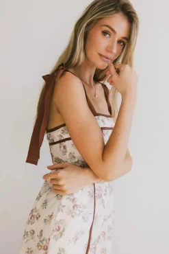 Bohme Zinnia Floral Tie Strap Dress