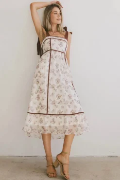 Bohme Zinnia Floral Tie Strap Dress